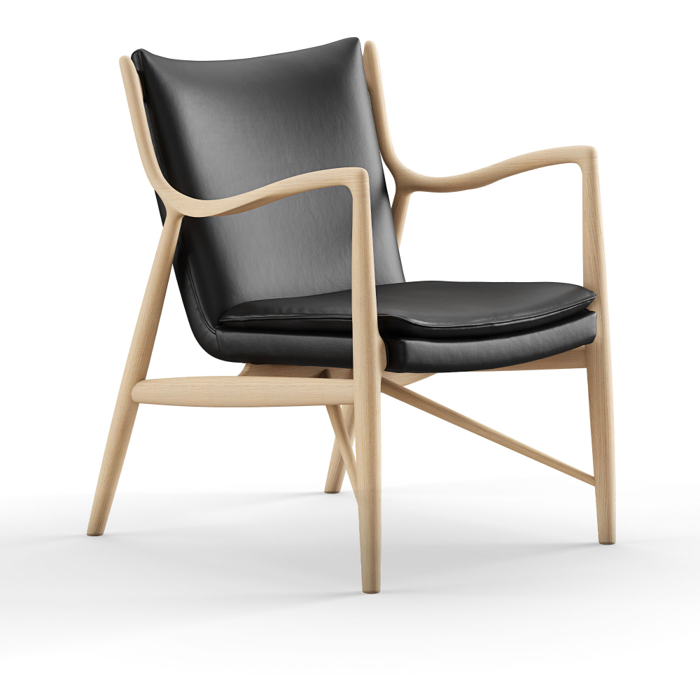 45 Chair, Oak, Leather Group 4, Elegance Black 20198