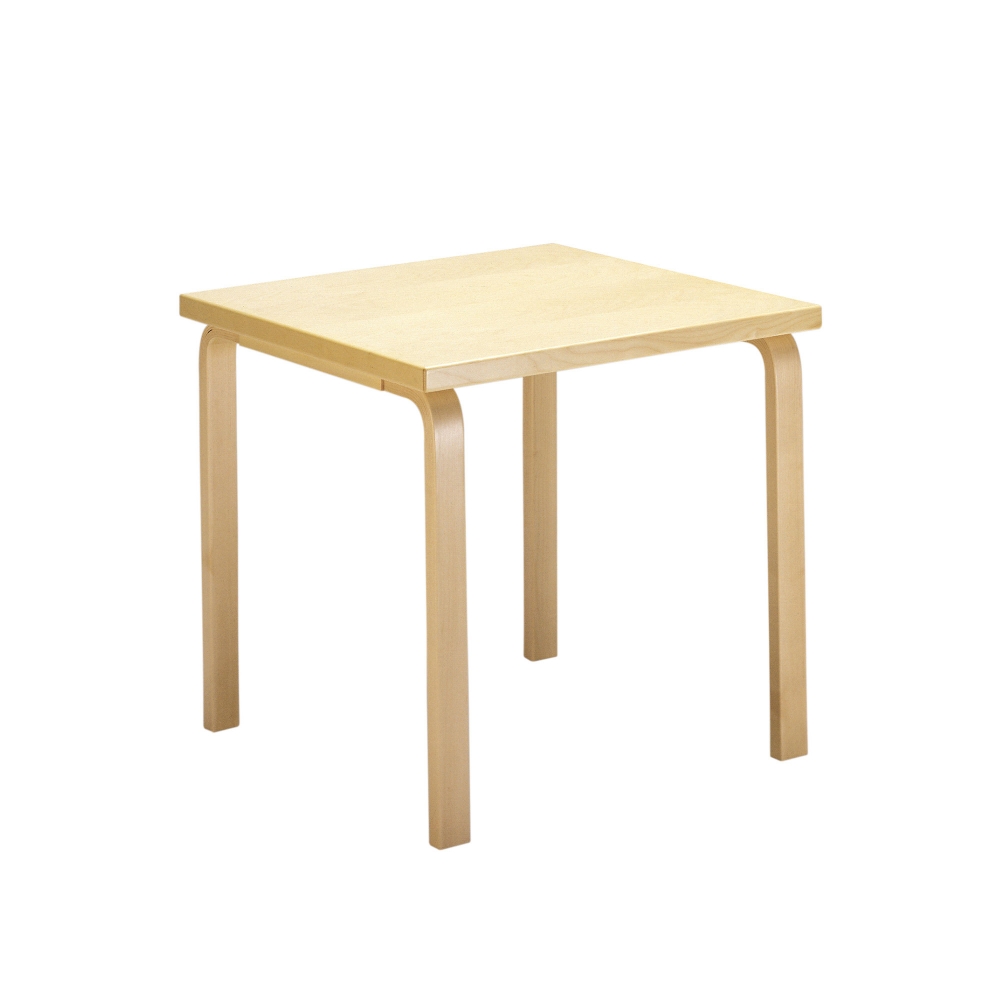 Aalto Bord 81C, Vit laminat, Klarlackad