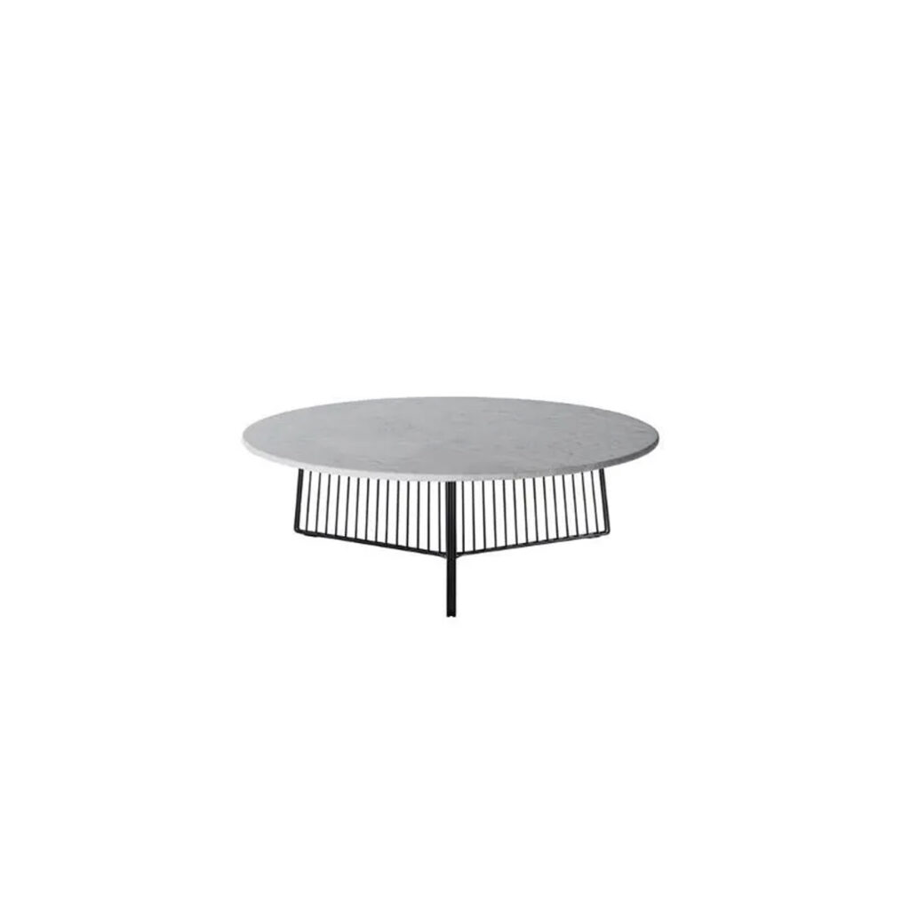 Anapo Round Table D108 cm Carrara Marble Top/Black Painted Steel