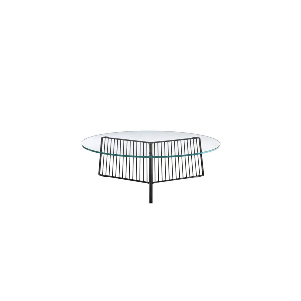 Anapo Round Table D108 cm Glass Top/Black Painted Steel