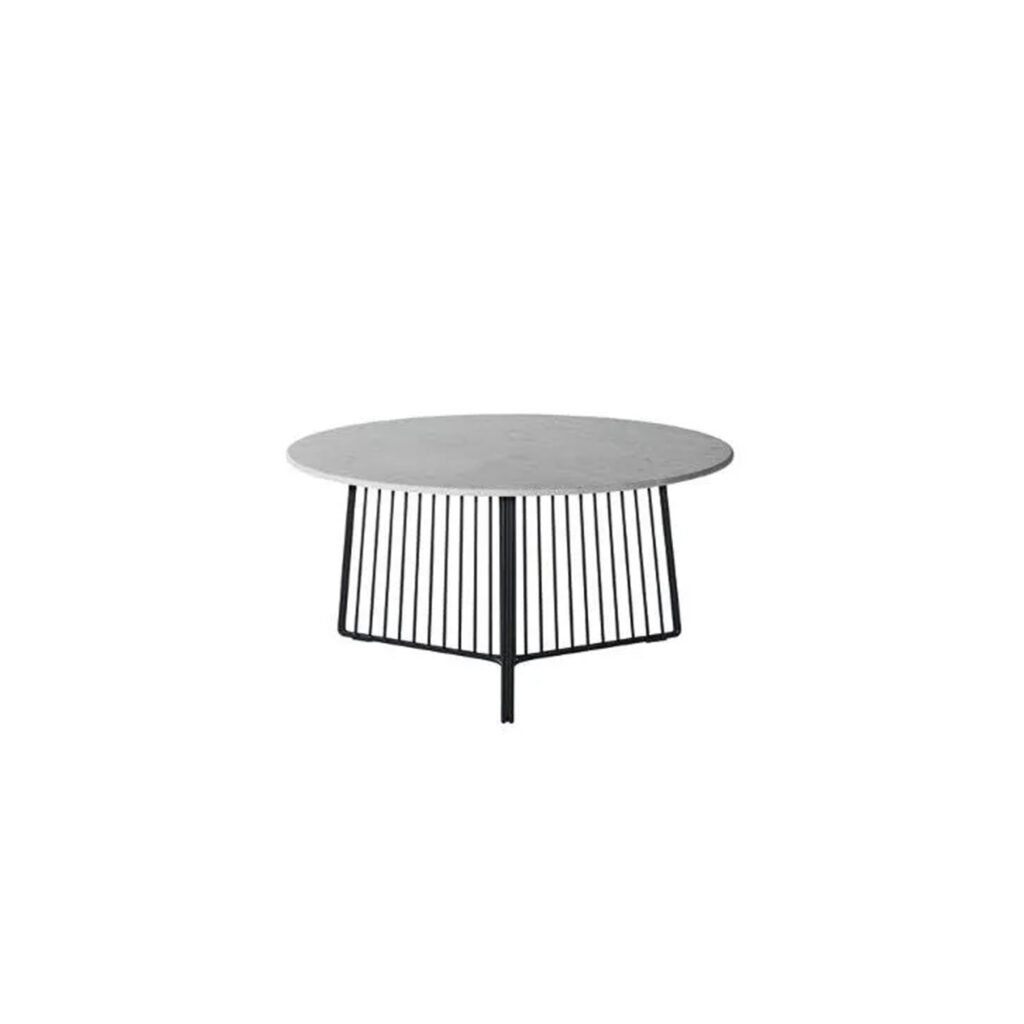 Anapo Round Table D80 cm Carrara Marble Top/Black Painted Steel