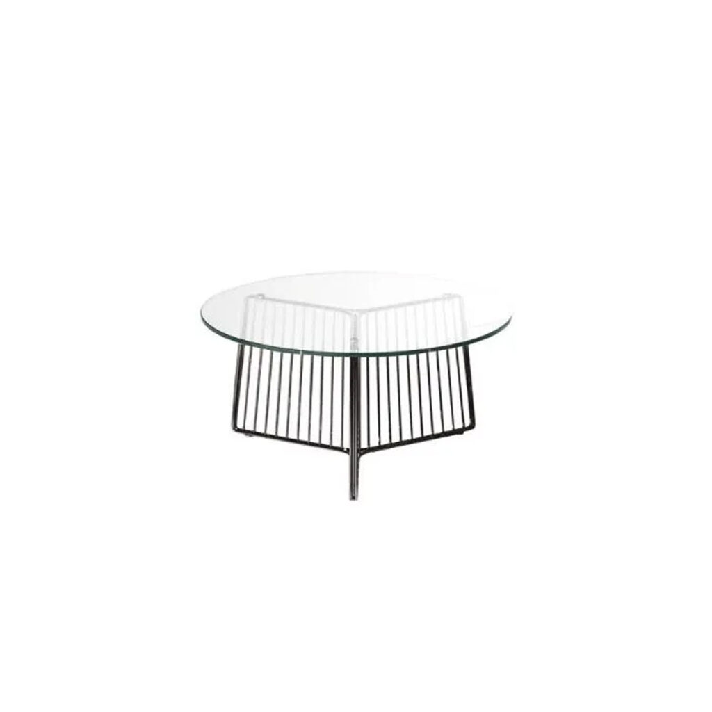 Anapo Round Table D80 cm Glass Top/Black Painted Steel