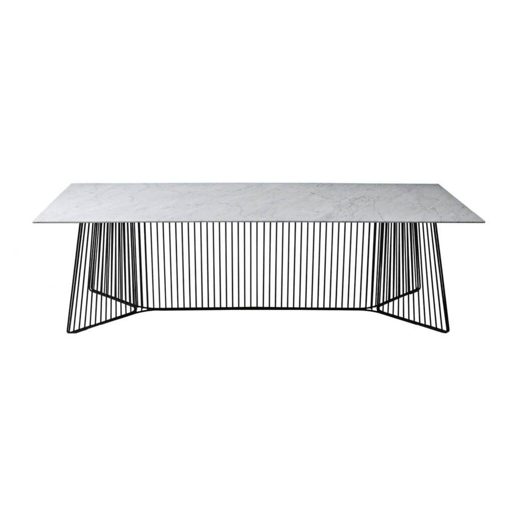 Anapo Table 250x105 cm Carrara Marble Top/Black Painted Steel