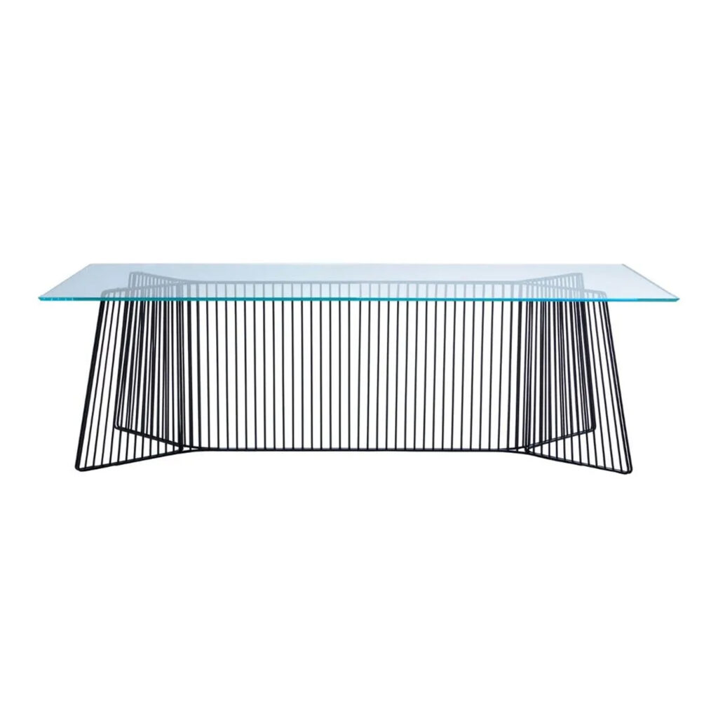 Anapo Table 250x105 cm Glass Top/Black Painted Steel