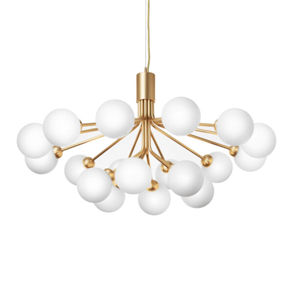 Apiales 18 Brushed Brass/ Opal White