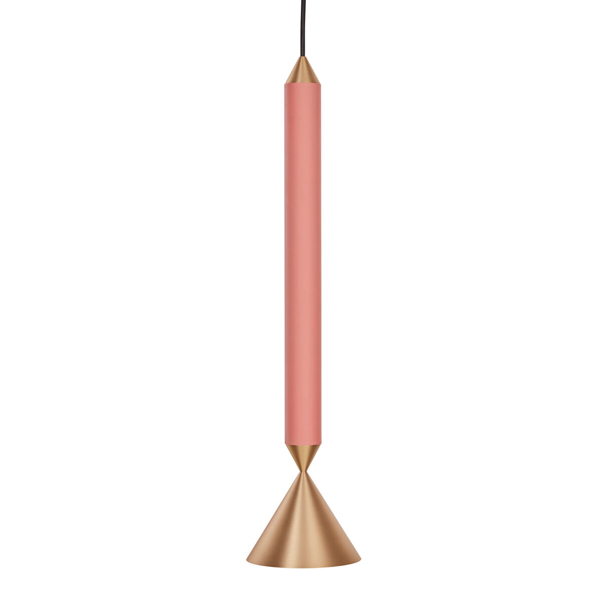 Apollo 39 Pendel Coral Pink / Polished Brass