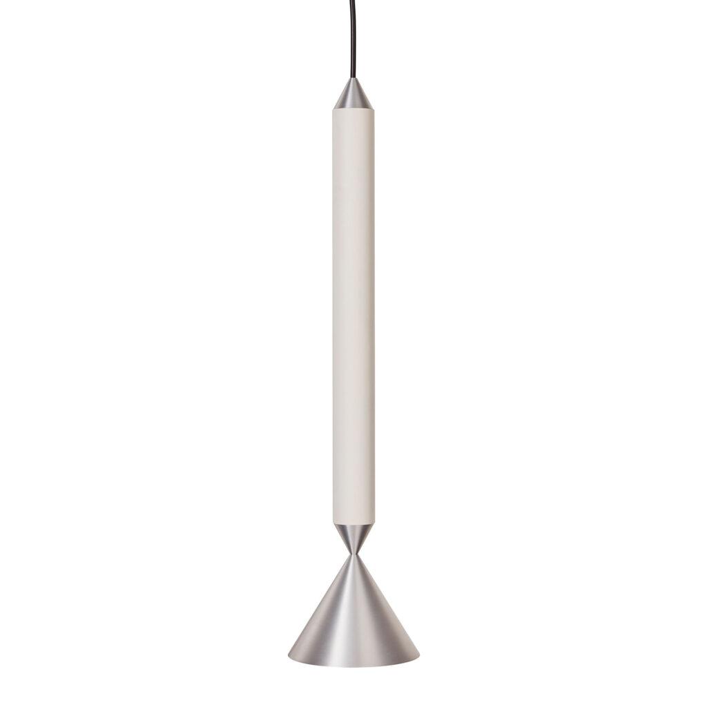 Apollo 39 Pendel Winter White / Polished Aluminium