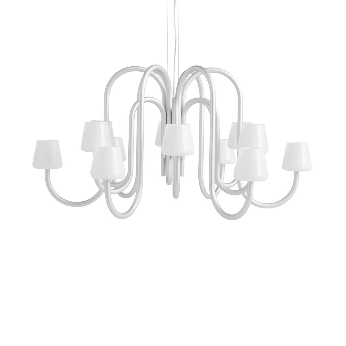 Apollo Chandelier 1065 - White Opal Glass