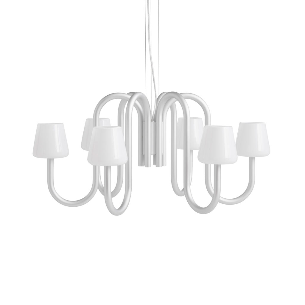 Apollo Chandelier 745 - White Opal Glass