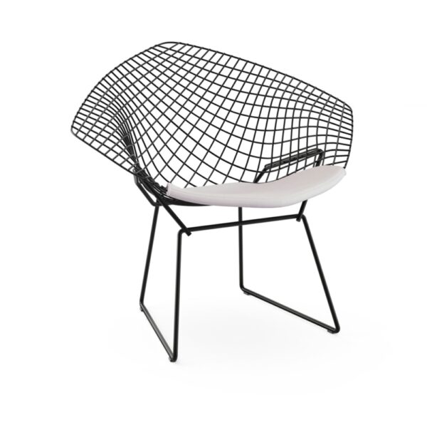 Bertoia Diamond Chair, underrede i Brons, Läder: Kat. W - Velluto Pell