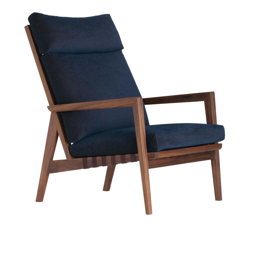 Blava 1205 High-Back Easy Chair, Walnut Frame, Natural Oil Finish, Be