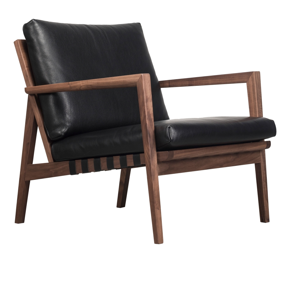 Blava 725 Easy Chair, Walnut Frame, Natural Oil Finish, Beige Textile