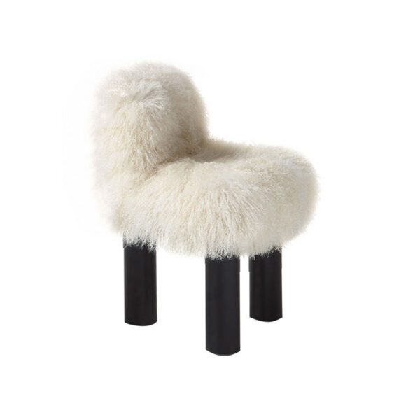 Botolo High Armchair, Natural Fur