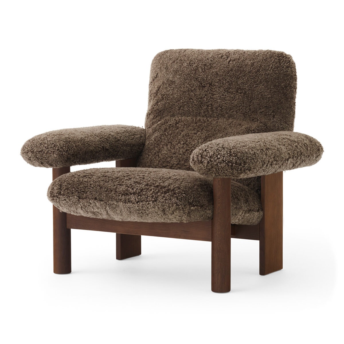 Brasilia Lounge Chair Dark Stained Oak / Sheepskin Root