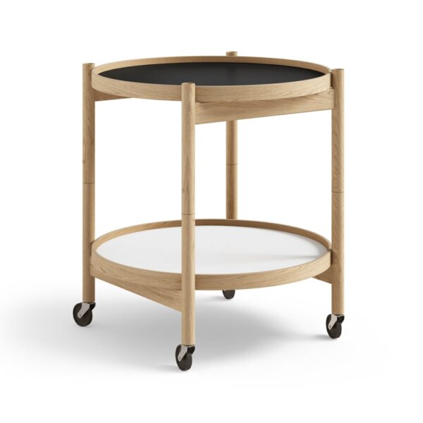 Brdr. Krüger Bølling Tray Table model 50 rullbord base, oljat ekstativ