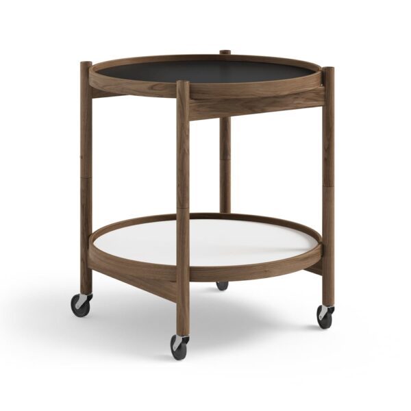 Brdr. Krüger Bølling Tray Table model 50 rullbord base, rökoljat ekstativ