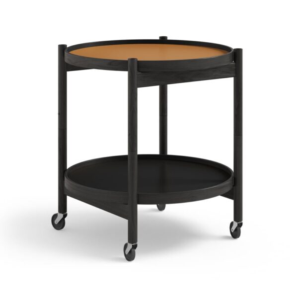 Brdr. Krüger Bølling Tray Table model 50 rullbord clay, svartlackat ekstativ