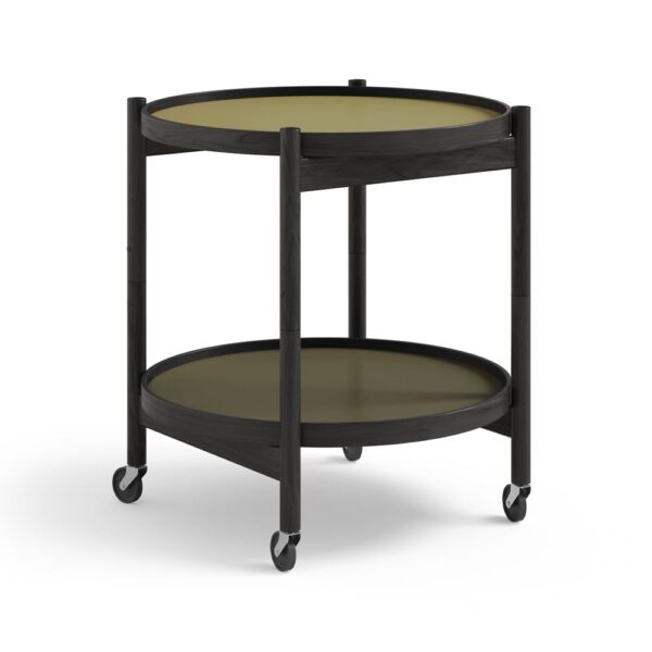 Brdr. Krüger Bølling Tray Table model 50 rullbord leaf, svartlackat ekstativ