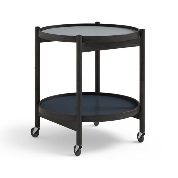 Brdr. Krüger Bølling Tray Table model 50 rullbord water, svartlackat ekstativ