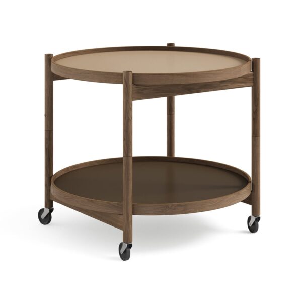 Brdr. Krüger Bølling Tray Table model 60 rullbord earth, rökoljad ekstativ