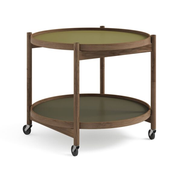 Brdr. Krüger Bølling Tray Table model 60 rullbord leaf, rökoljad ekstativ