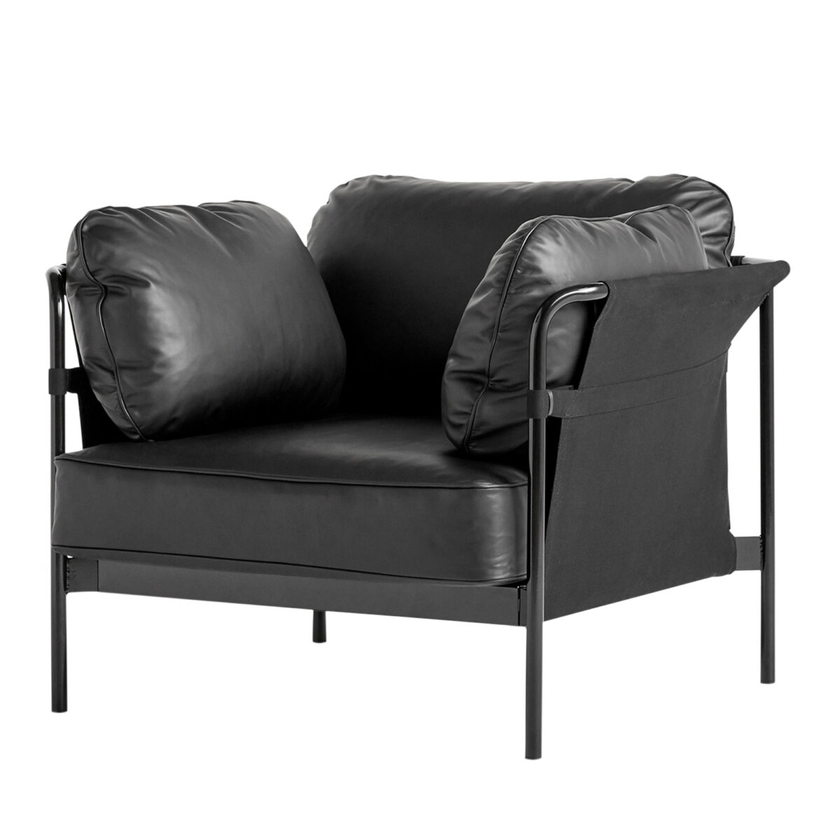 Can 1 Seater Sense Leather Black 842 / Black Base Black Canvas