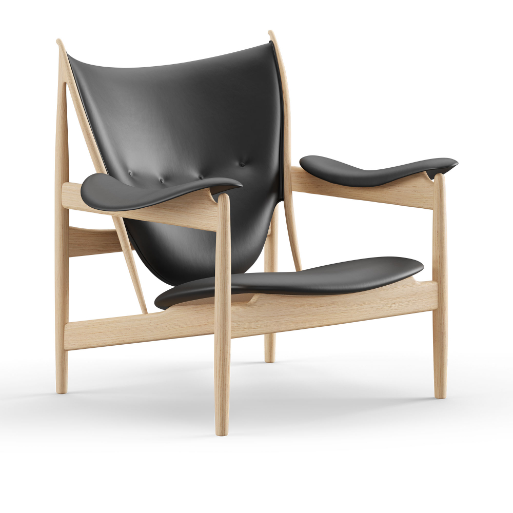 Chieftain Chair, Oak, Leather Group 4, Elegance Black 20198
