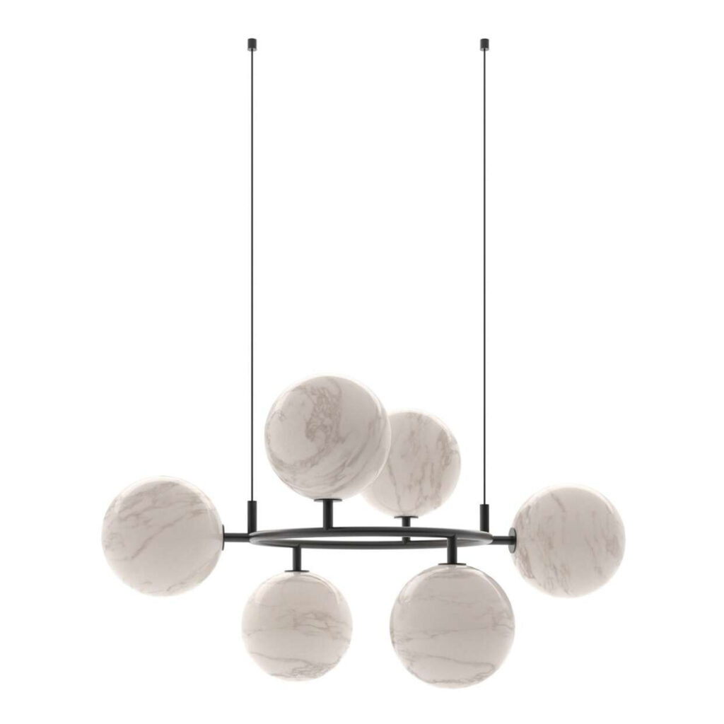 Constellation Chandelier Black / Marbled Glass