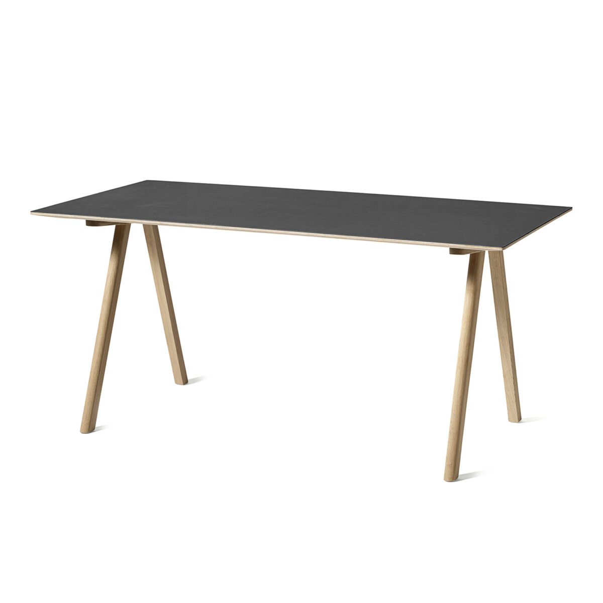 Copenhague CPH 10 160x80 cm Black Linoleum / Waterbased Lacq Solid Oak