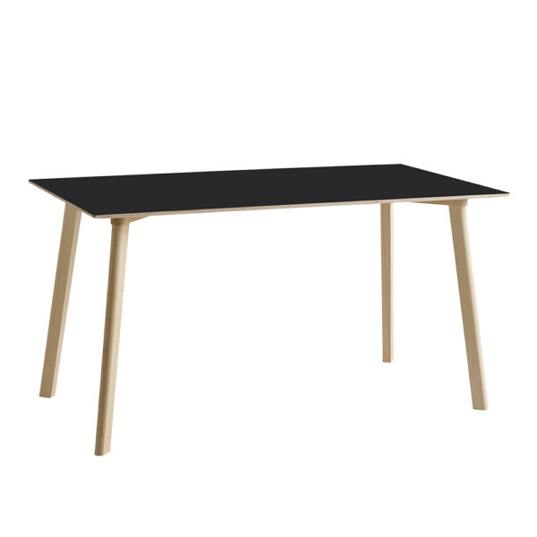 Copenhague Deux CPH210 140 cm Ink Black Laminate / Untreated Solid Beech