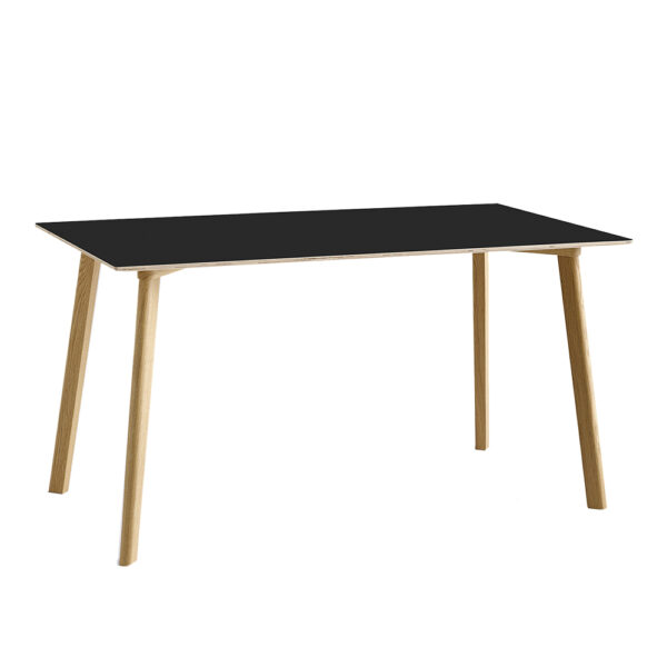 Copenhague Deux CPH210 140 cm Ink Black Laminate / Waterbased Lacq Solid Oak