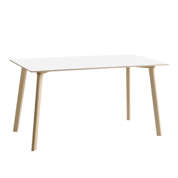 Copenhague Deux CPH210 140 cm Pearl White Laminate / Untreated Solid Beech