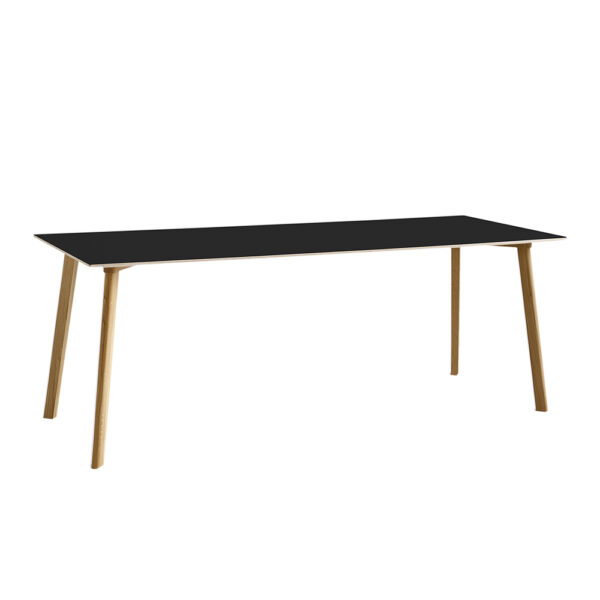 Copenhague Deux CPH210 200 cm Ink Black Laminate / Waterbased Lacq Solid Oak