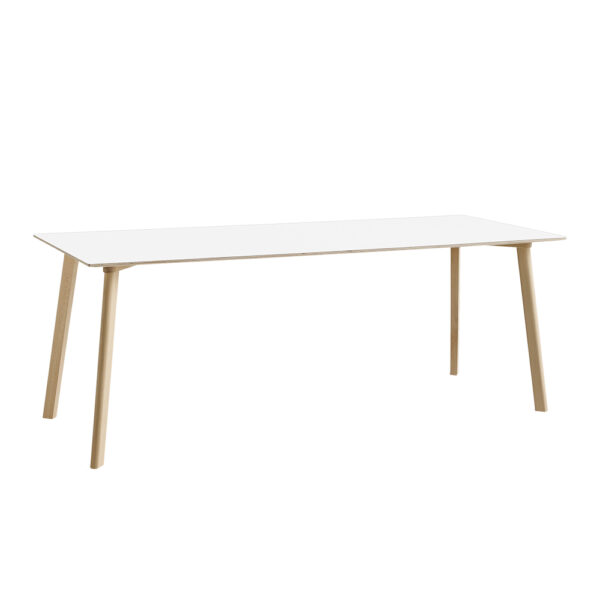 Copenhague Deux CPH210 200 cm Pearl White Laminate / Untreated Solid Beech