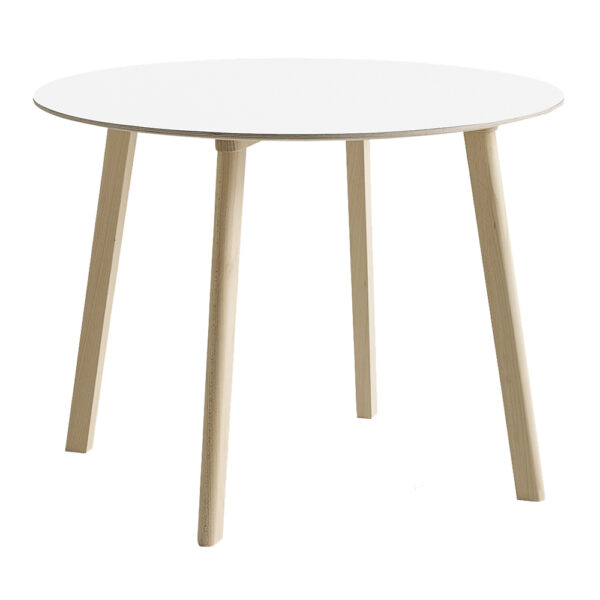 Copenhague Deux CPH220 98 cm Pearl White Laminate / Untreated Solid Beech