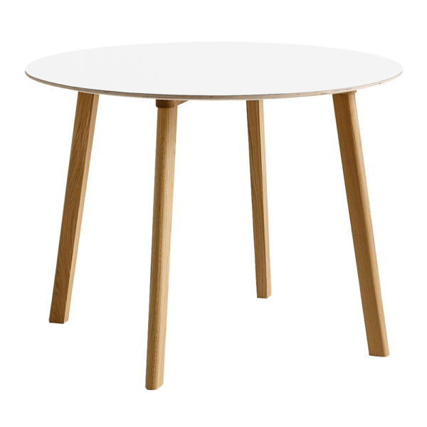 Copenhague Deux CPH220 98 cm Pearl White Laminate / Waterbased Lacq Solid Oak