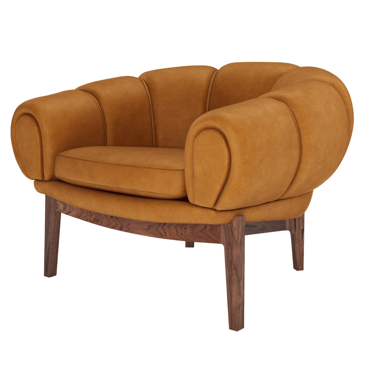 Croissant Lounge Chair Chamois / Oiled American Walnut