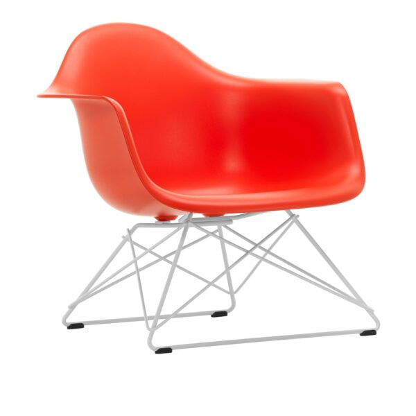 Eames Plastic Armchair LAR - 03 Poppy Red - White Base