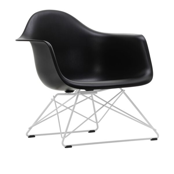 Eames Plastic Armchair LAR - 12 Deep Black - White Base