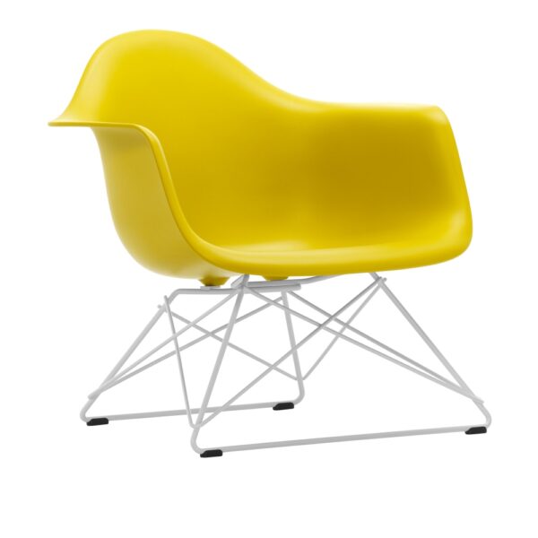 Eames Plastic Armchair LAR - 34 Mustard - White Base