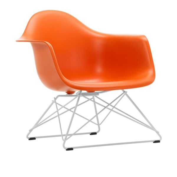Eames Plastic Armchair LAR - 43 Rusty Orange - White Base