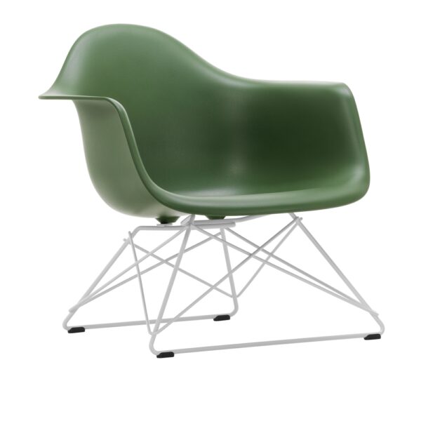 Eames Plastic Armchair LAR - 48 Forest - White Base