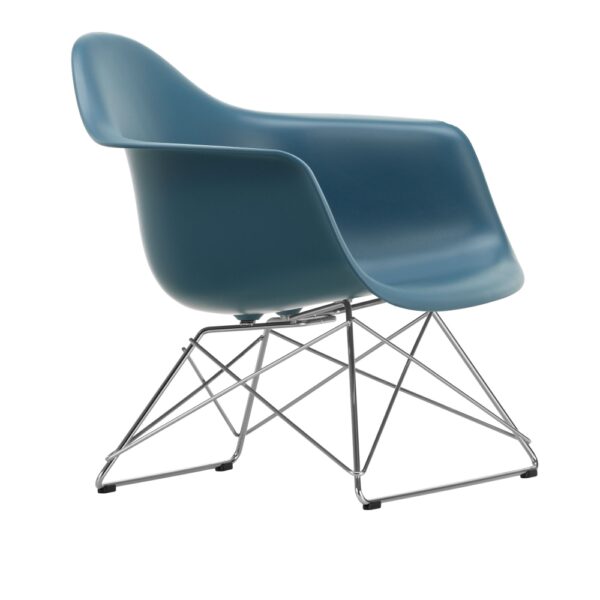 Eames Plastic Armchair LAR - 83 Sea Blue - Chrome Base