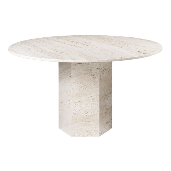 Epic Dining Table 130 cm White Travertine