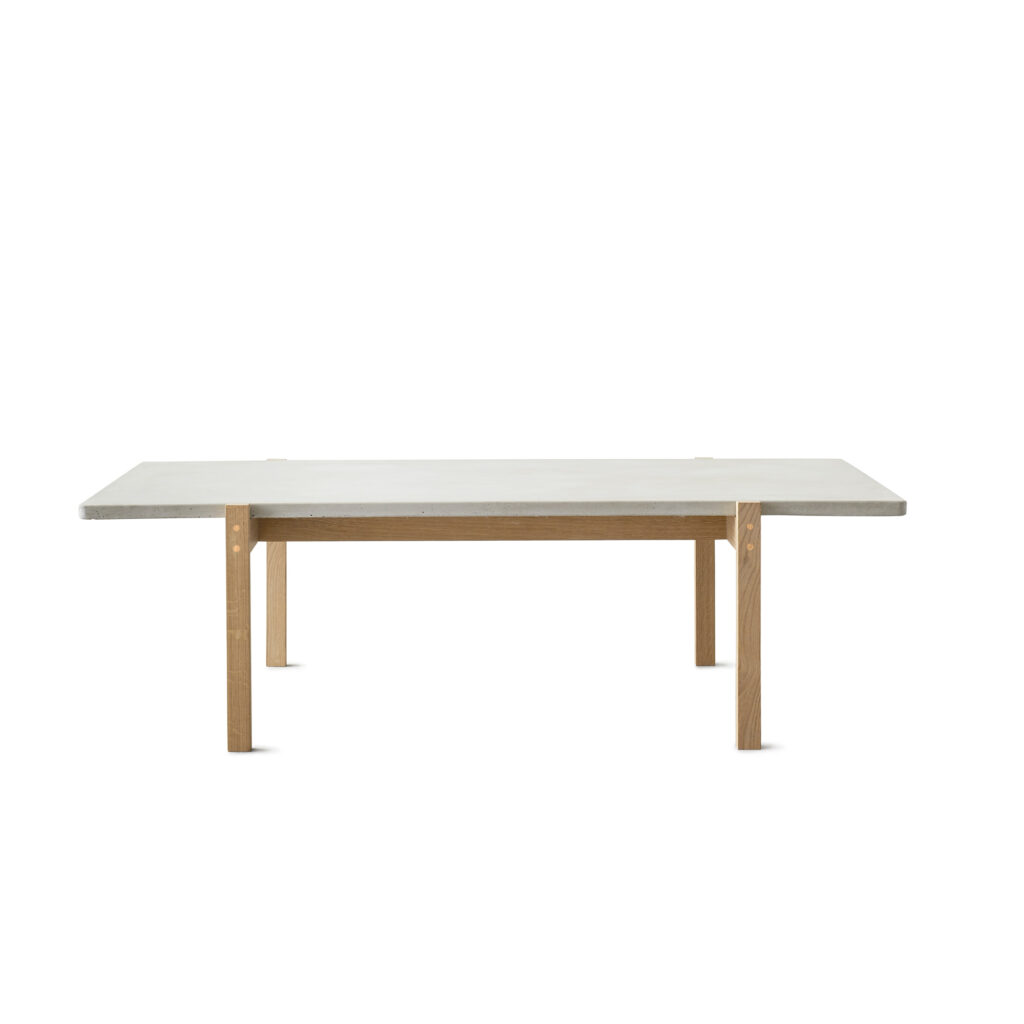 Eugene Coffee Table / Concrete Light / Oak Light / Brass