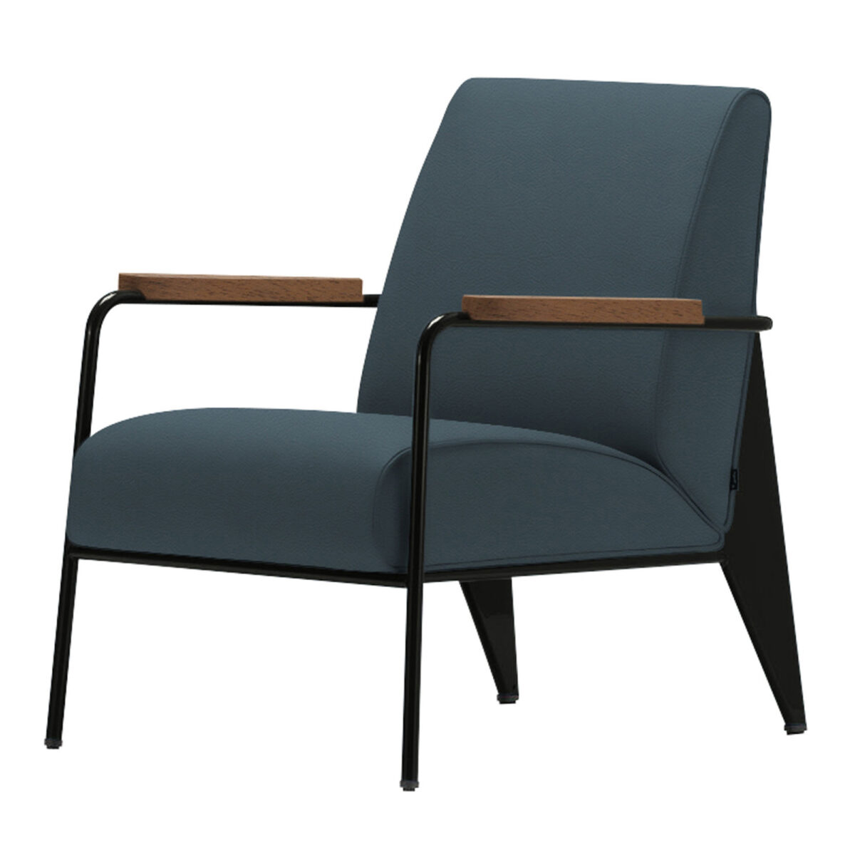 Fauteuil de Salon Deep Black, Walnut, Smoke Blue