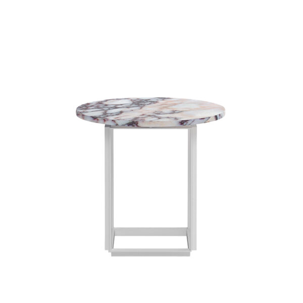 Florence Side Table Ø50 / White Viola Marble