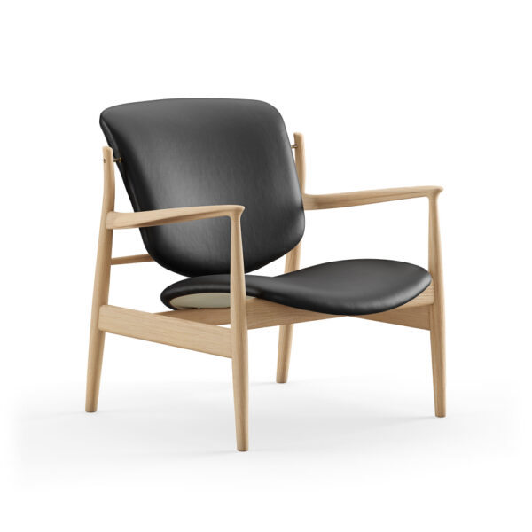 France Chair, Oak, Leather Group 4, Elegance Black 20198