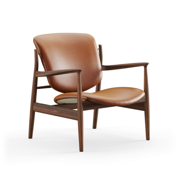 France Chair, Walnut, Leather Group 2, Nevada NV2488S Cognac