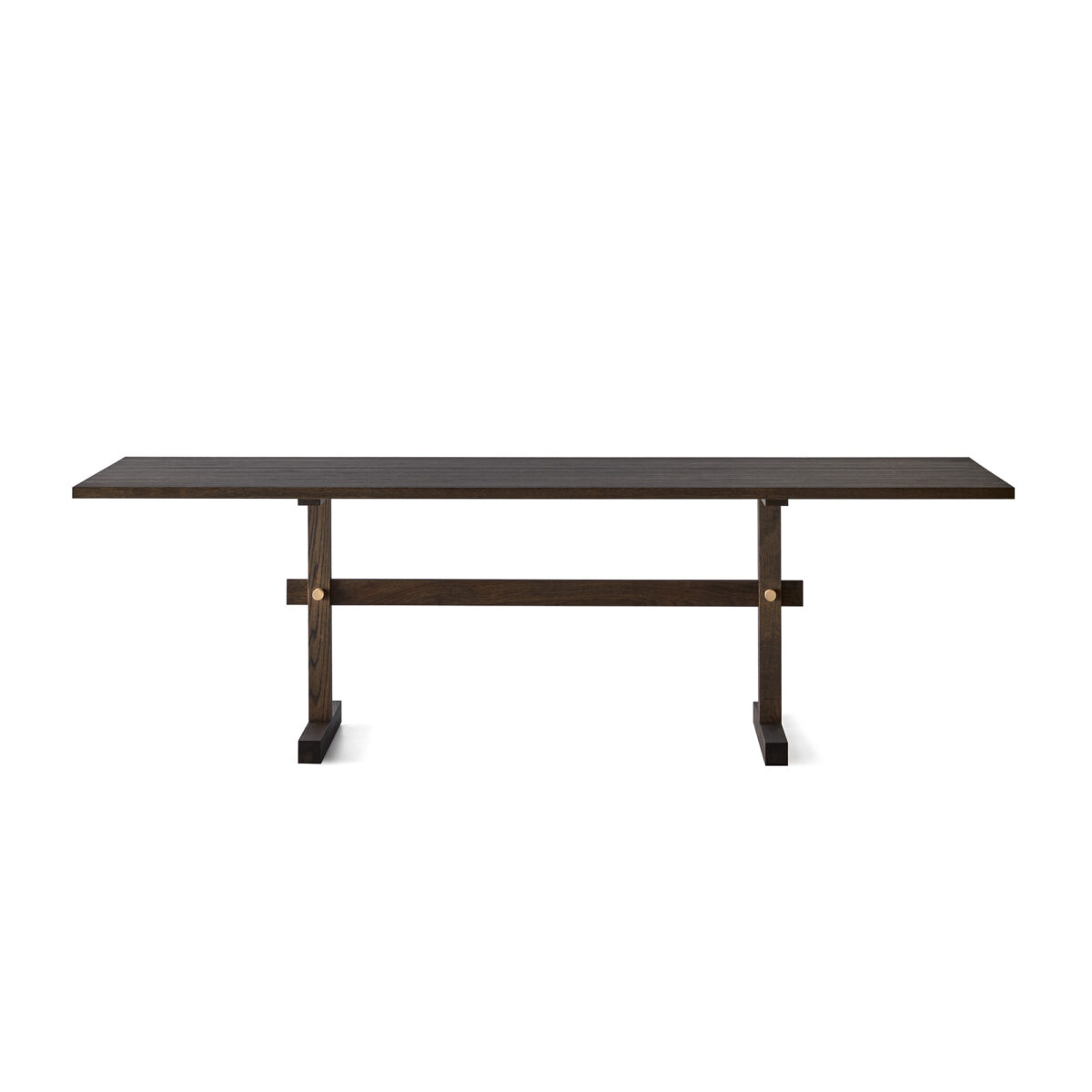 Gaspard 240 Dining Table / Oak Dark / Brass